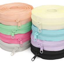 1 Bộ = 4,5 mét Khóa kéo + 10 Chiếc Khóa kéo, 3# Khóa kéo Nylon trong 20 Tùy chọn màu sắc, Khóa kéo phù hợp với Màu khóa kéo, Thích hợp để Thay thế May May Quần áo, Túi xách và Dệt gia dụng - nhiều màu - Xem 5