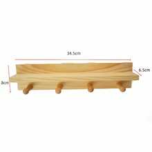 1 件壁挂式衣帽架，带搁板，PE 藤条壁挂式衣帽架，带 4 个挂钩的木质衣架，藤条钥匙扣，适用于玄关、门厅、走廊、办公室的墙壁收纳架 - 彩色 - 查看 14