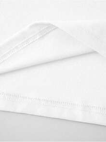 AnChiStreetwear - Herren Große Größen Minimalistisches Buchstaben-Muster Kurzarm T-Shirt, Rundhalsausschnitt, Lässig Stil, Grafik Design - Weiss - Übersicht 4