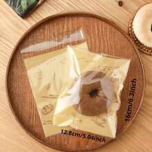 100 个饼干袋，用于包装、烘焙袋、自封玻璃纸袋、可重复密封玻璃纸袋、零食袋，或包装饼干、礼品、礼品、产品、糖果