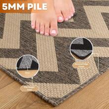 Outdoor Rug For Garden Large Outdoor Rugs Waterproof Patios Rugs Portable Carpet Woven Rug Easy Cleaning Rug Balcony Rug Geometric Mat For Picnic Beach BBQ Chevron Grey 160x225cm, Picnic Blanket - 160x225cm(Rectangular) - View 2