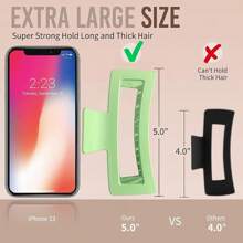 5 pulgadas Pinzas de garra extra grandes para el cabello tibio y el largo, 4 piezas Pinza de pinza jumbo Xl, Pinceles de pelo rectangulares mates oversize antideslizantes para mujeres, pinza de jaw de agarre fuerte grande, color neutro