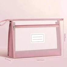 Organizador de malla transparente A4 con doble cremallera - Bolsa de almacenamiento portátil espaciosa hecha a mano