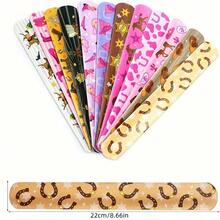 6/12 件可调节闪光西部牛仔手镯 | 按扣马匹设计派对腕带，适用于单身派对用品、西部主题派对装饰、牛仔竞技迪斯科生日礼物 - 粉色牛仔风格乡村音乐节配饰 - 彩色 - 查看 7