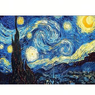 1 套星夜风景钻石画套件，全钻 DIY 工艺品，艺术品装饰礼品套装，适用于家居墙壁装饰