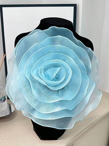 1pc Oversized Fabric Flower Brooch With Rhinestones, Elegant Accessory For Decorating Dresses, Suits, Jackets To Add Beauty To Your Outfit - Flower - View 11