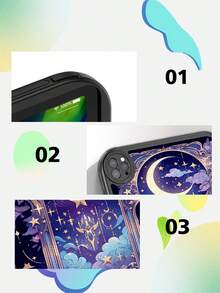 1pc Star & Moon Purple Dreamy: Tranquil Cosmic Symphony Illustration Anti-Drop Tablet Case, Built-In 360-Degree Thick Anti-Drop Protection For IPad 10th Gen 10.9", Portable Leather IPad 10.2" Tablet Protective Cover - Multicolor - View 6