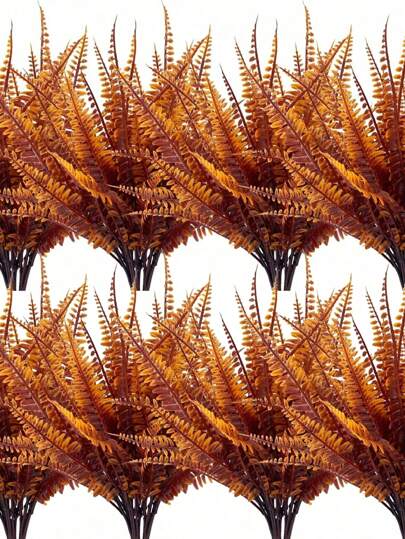 6/1pc Artificial Boston Fern, Fake Boston Fern, Autumn Decorative Shrub, Suitable For Halloween Decor, Home Garden Autumn Thanksgiving Decoration, Garden Scenery Decor,Fake Plants