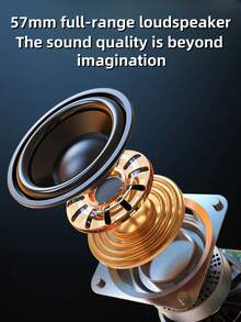 ZEALOT S53 10W 无线扬声器，户外便携式重低音，TWS 支持双配对，3600mAh 电池，8 小时播放时间，环绕立体声，手持式低音炮。包括充电线/AUX，兼容 TF/USB，适用于智能手机/平板电脑/电视/电脑，适合户外/室内/海滩/派对使用 - 黑色 - 查看 5