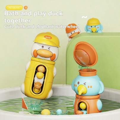Duck & Elephant Splash Party! Baby Bath Toys With Magical Waterwheel - Laughing Shower Time For Toddlers, Cute Animal Friends Make Bathtub Fun