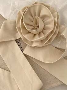 1 Stück Großes Blumen-Scrunchie mit Band, weiches süßes Haar-Accessoire für Dutts, Sommer-Haargummi, Pferdeschwanzhalter, elastisches Haarseil