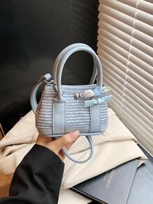 1 pieza Bolso de mano dulce de PU con apertura y cierre magnético, nueva bolsa de jardín, mini bolso de mensajero de hombro lindo y femenino, nicho de alta gama, pequeña bolsa de mano, correa de hombro cómoda adecuada para viajes diarios y compras, un regalo perfecto para niñas