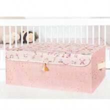 MADE IN TURKEY Under Sofa Baby Storage Box | 50x38x19 Cm | Polypropylene Fabric With Cardboard Support - Pink - View 1