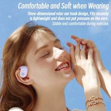 (赠品硅胶挂绳) 全新 OWS AI 实时翻译无线蓝牙耳机 144 种语言耳机 HiFi 立体声高清通话耳塞 160mAh 电池容量