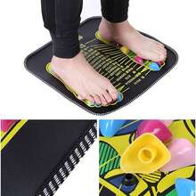 1PC Black Shiatsu Foot Massager Pad - Foldable Foot Pain Relief Mat, Acupressure Massage For Office, Standing Desk Mat, Portable Foot Relaxation Insulation, Galentines, Puppy, Carnival - Black - View 2