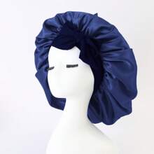 1 buc pălărie pentru femei cu bor larg de 14 inch și bandă elastică din satin cu fundă, bandă de păr, bonetă de somn, bonetă de salon de înfrumusețare, culoare la modă, cască de duș
