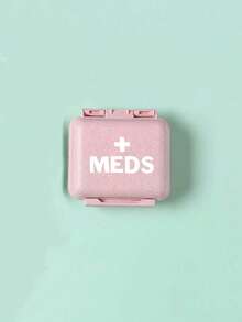6-Compartment Portable Mini Pill Box, Pink Color With "Medicine" Letter Print, Weekly Medication Organizer, Travel Pill Case, 6-Grid Compact Pill Box, Daily Vitamin Supplement Storage, Pocket/Wallet Size, Letter ID Tag Jewelry Box, Earrings, Rings Storage, Home & Travel Essential - Pink - View 15