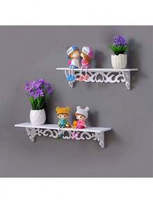 Estantería para pared, estantes flotantes de madera, soporte de estante montado en la pared para decoración - Blanco - Ver 3