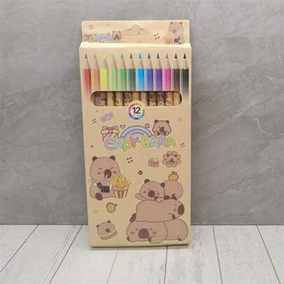 12 قلم تلوين من 12 لون لكابيبارا، مناسب للفنانين والطلاب - رصاص بسمك 0.5 مم - رائع للرسم والكتابة والتلوين والدراسة والمكتب، مستلزمات فنية للرسم والتحضيرات المدرسية