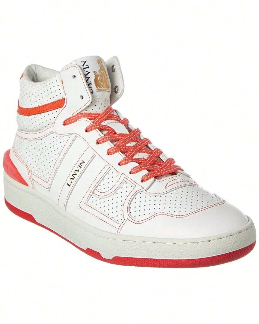 LANVIN Clay Leather High-Top Sneaker - trắng - Xem 1