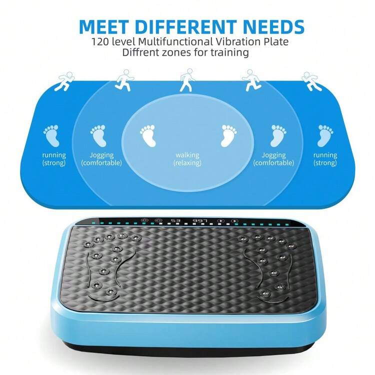 Vibration Plate Exercise Machine, Whole Body Fitness Platform For Lymphatic Drainage, Vibrating Shaker Board With 120 Speed Levels, Weight Loss And Fat Burner Workout Equipment For Women And Menwhite - Màu xanh lam - Xem 5