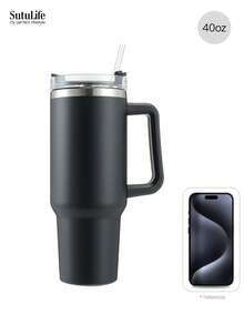 1个40盎司可重复使用真空保温水瓶，带提手、防漏盖和吸管，可长时间保温/保冷。 - 40盎司 - 查看 36