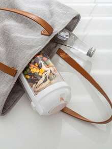 1 Fat Loss Salad Cup, Oat Salad Cup, Yogurt Cup With Spoon Lid, Low Fat Weight Loss Healthy Mason Cup, Portable Slimming Cup, Salad Shaker With Fork - Portable Breakfast Cup, Yogurt, Milk And Other Healthy Lunch Containers, Picnic Lunch Salad Cup - White - View 5