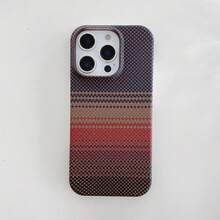 Striped Embossed Glow In The Dark Sundown Gray Plaid Phone Case Waterproof Shockproof Anti-Fall Scratch Resistant - Multicolor - View 4
