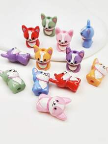 10pcs Cute Colorful Dog/Corgi Beads, DIY Jewelry Making & Decorative Beads For Earrings, Bracelets, Necklaces, Keychains, Phone Chains - Puppy Beads - View 4