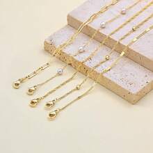 MBW Gold Bracelets Women, Dainty 14K Gold Plated Bracelet Stack Beaded Chain Bracelet Set Thin Small Cute Paperclip Bracelets Fashion Waterproof Jewelry Gold Accessories Women - 風格8 - 查看 6