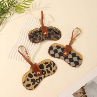 Fashionable Leopard Print Casual Sunglasses Pouch Hanger
