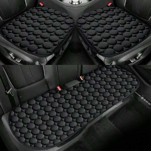Juego de 3 cojines de asiento circulares de felpa para coche de 5 plazas, cojín de asiento de felpa grueso y cálido, cojín de asiento de coche cómodo y cálido