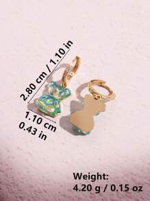 1 Pair Fashionable Cute Playful Resin Shiny Bear Dangle Earrings, Versatile For Daily, Party, Commute, Holiday, Women
