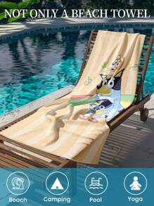 Bluey Toalha de praia azulada, 1 peça, toalha de banho com estampa de leite de coco e azul, toalha de banho, toalha de praia estilo fashion, toalha de banho superabsorvente para banheiro, natação, fitness, ioga, toalha de microfibra macia e confortável, leve e portátil, proteção contra vento e sol, à prova de areia para viagens de verão, decoração de banheiro para férias, tamanhos regulares e maiores recomendados (toalha pequena de 35 x 75 cm, 150 cm ou mais recomendada)