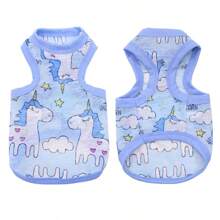 1 pieza Chaleco sin mangas con estampado de conejo, ropa y accesorio cómodo y transpirable para conejos, perros, gatos, hurones y otros animales pequeños