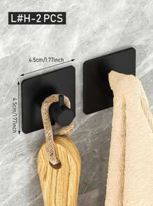 1/2/4 Pcs Square Adhesive Hooks, Wall Mounted Towel Hooks Without Drilling, Hanging Hooks Racks, Shower Clothes Hanger, Home And Apartment Essential, Bathroom & Kitchen Organization And Storage