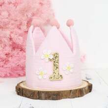 1pc 1st Birthday Party Decoration Set | Wooden Bead Tassel Banner | Adorable Birthday Hat | Daisy Theme Baby Photo Props | Bohemian Style Party Decor