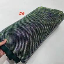 African Nigerian AB Rhinestone Fabric Glitter Rhinestone Mesh Fabric Stretch Crystal Glass Trim For Sewing Bag Shoes Dress Garment Decor