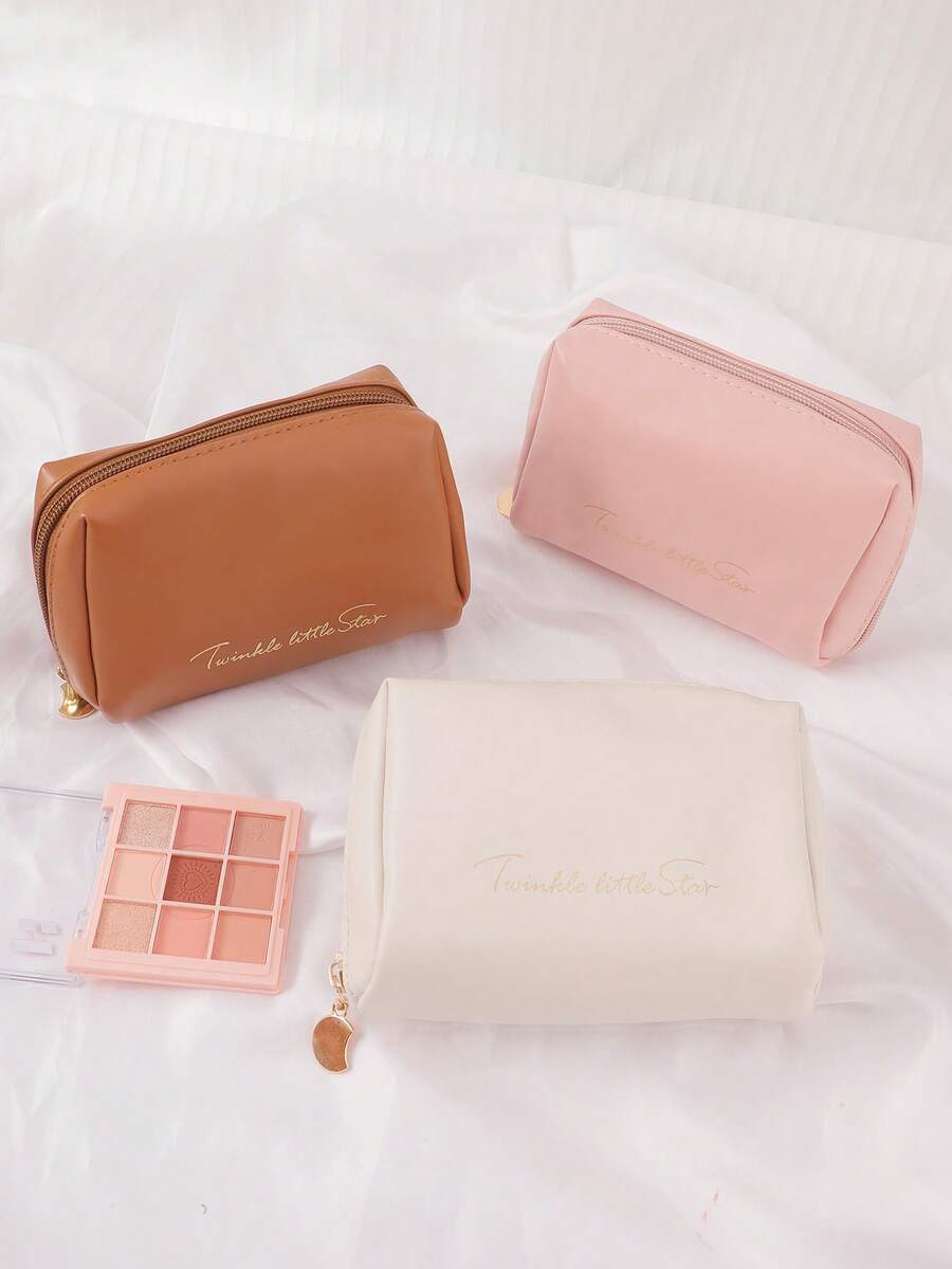 1pc Small Vegan Leather Travel Makeup Bag, Can Be Used As Wallet, Large Opening Design With Compartments And Zipper, Women's Cosmetic Organizer, Christmas Gift, Travel Essential, Women's Travel Gift, Makeup Bag, Clutch/Handbag, Cosmetic Storage Bag, Makeup Pouch, Makeup Brush Holder, Mini Makeup Bag, Large Capacity Makeup Bag, Women's Gift, Christmas Gift, Recommended Women's Gift