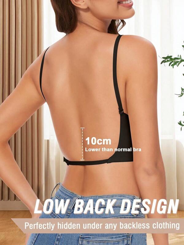 Sutiã sem costura feminino, costas nuas, sem alças, roupa íntima, sutiã de verão, sutiã para vestido de noiva, lingerie para noivas, três tipos de alças, sem costura e respirável, alças ajustáveis, sutiã fino, confortável e respirável, adequado para casamentos, vestidos formais, saias camisola, ideal para copa A/B