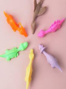 Da 5 a 20 pezzi Giocattoli divertenti con dinosauro a molla, scherzosi strumenti di lancio con elastico, giochi con dinosauri e animali da dito, giocattoli adesivi per pareti, regali per feste (stile e colore casuali)