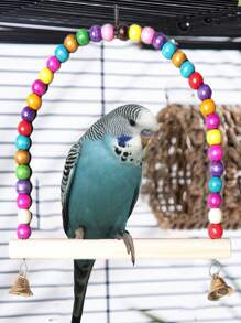 1 pièce/2 pièces Jouet à bascule coloré avec cloche pour cage d'oiseau de compagnie, nid. Jouets à suspendre de hamac aux couleurs assorties pour divertir les animaux de compagnie