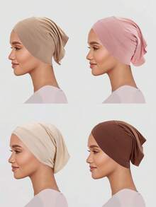 FADZOYLE 纯色内衬头巾帽头带弹性透气管状头巾帽衬垫长袍日常女士面纱