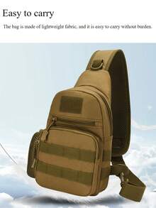 户外运动尼龙男士胸包、多功能腰包、大容量斜挎包、轻便单肩包、多口袋旅行包、便捷手机收纳包,适用于学生、初中、高中、校园、旅行度假、商务旅行、日常通勤、购物、办公、约会、户外、健身、跑步、骑行、锻炼、徒步旅行和露营、生日礼物、节日礼物 - 棕色 - 查看 7