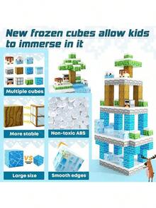 [60pcs/75pcs/110pcs/144pcs] Magnetic Building Blocks Set - Magnetic Construction Toys, Kids Cube Toy, Ice World, Build Magnetic World, STEM Gift, Halloween And Christmas Birthday Toy Gift (Random Color & Pattern) - Multicolor - View 7