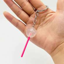 1pc Simulation Lollipop Keychain Keyring Transparent Light Up Resin Accessories Candy Bag Pendant Creative Gift Diy School Bag Pendant School Bag Charm Back To School Gift Graduation Gift Halloween