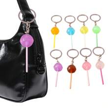 1pc Simulation Lollipop Keychain Keyring Transparent Light Up Resin Accessories Candy Bag Pendant Creative Gift Diy School Bag Pendant School Bag Charm Back To School Gift Graduation Gift Halloween