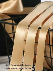 1 Roll 22m/72ft Champagne Gold Wedding Decoration Ribbon, Multi-Functional Ribbon, Silk Ribbon For DIY Crafts, Suitable For Gift Box Packaging, Invitations, Floral Design, Festival And Party Decorations, Baking Packaging, Bouquet Ribbons,Suitable For Many Occasions, Birthdays Party Decorations, Mother's Day, Valentine's Day, Weddings Scene Layout