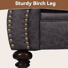 2025 New Arrivals At Shocking Prices:88'' Rivet Couch,Living Room Sets,Mid-Century Couch, Solid Wooden Frame For Living Room,Holstered Sofa (Brown, Loveat)Brown LoveatBrown - Màu sắc hình ảnh - Xem 3