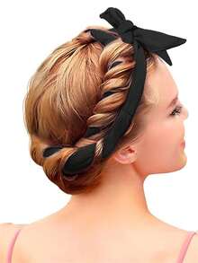 免热卷发棒头带，免热卷发丝带，带发圈，睡眠卷发丝带发卷，自然柔软波浪 DIY 发卷造型工具（咖啡色），返校、旅行度假必备品，女士发饰